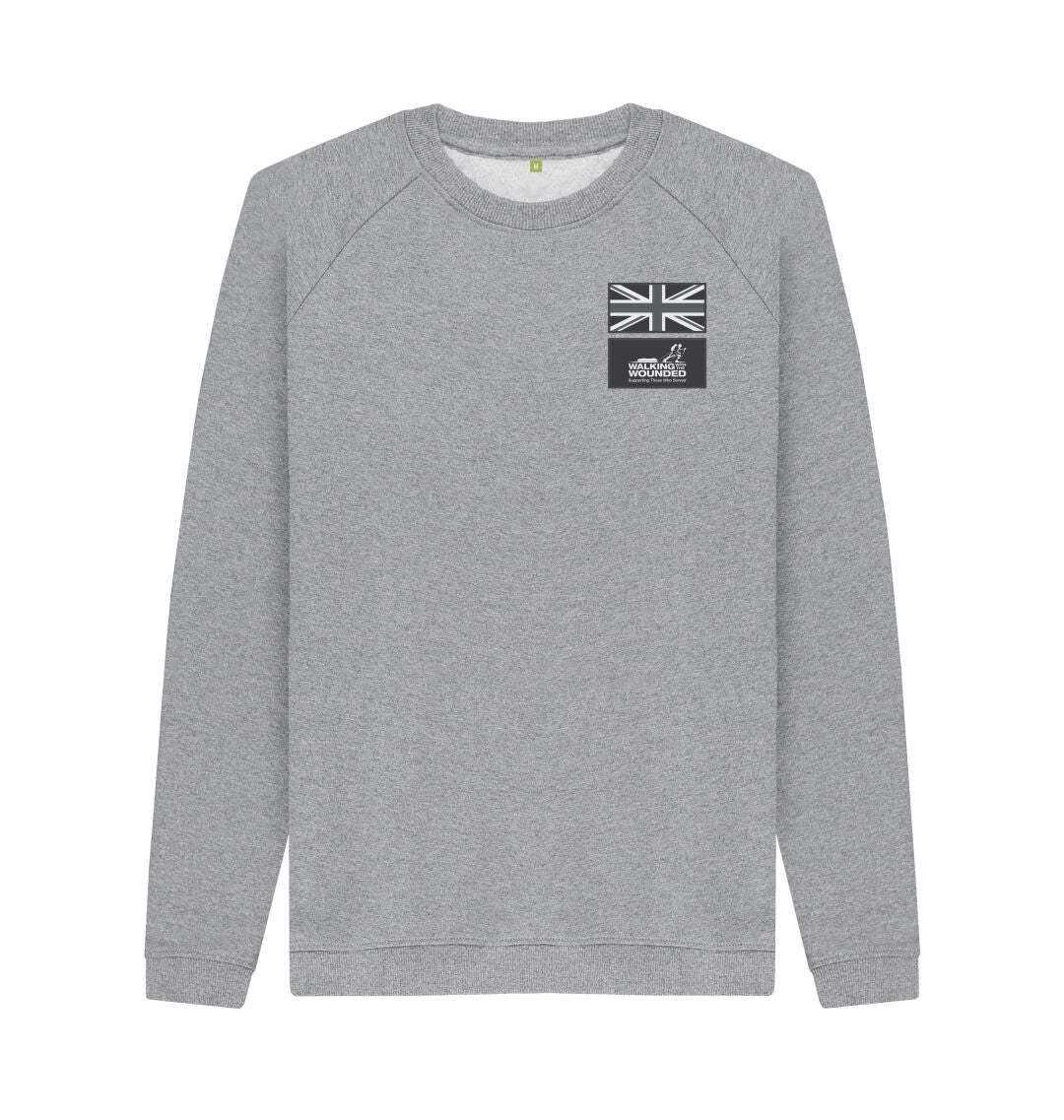 Light Heather Union Jack Patches Sweater