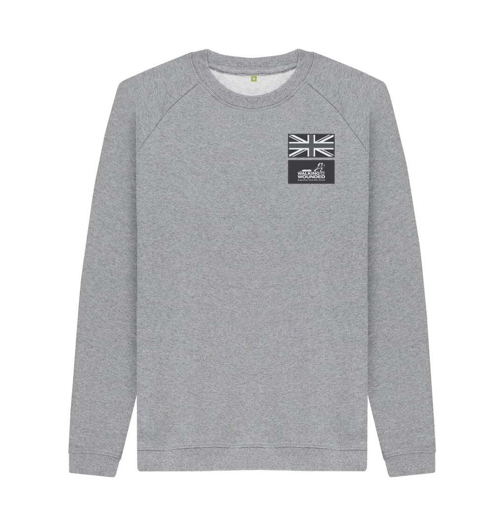 Light Heather Union Jack Patches Sweater