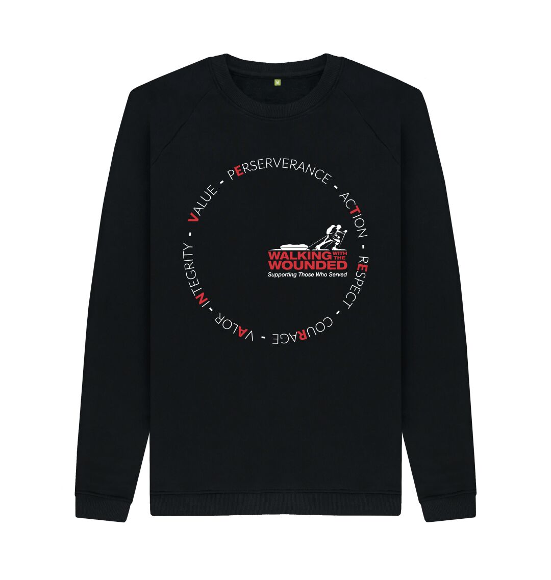 Black Veteran Circle Sweater